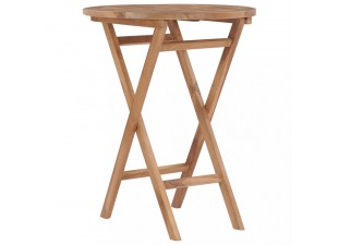 Skládací zahradní stolek 60 cm teakové dřevo Dekorhome