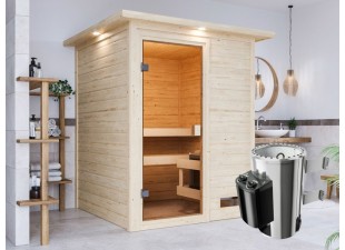Interiérová finská sauna 145 cm s kamny 3,6 kW Dekorhome