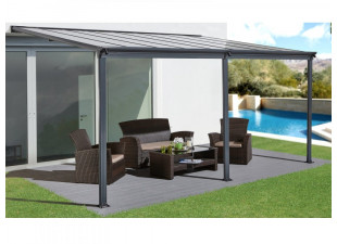 Hliníková pergola 4,34 x 3 m antracit / polykarbonát Dekorhome