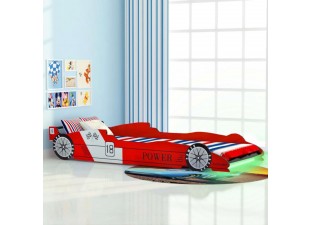 Dětská postel závodní auto s LED světlem Dekorhome