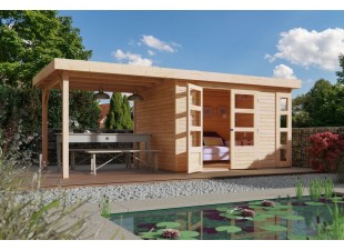 Dřevěný zahradní domek KERKO 4 s přístavkem 240 Dekorhome