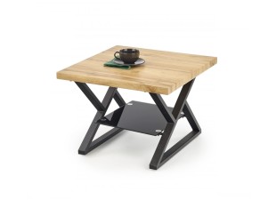 Konferenční stolek XENA 60x60 cm černá / dub přírodní
