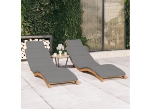 Zahradní lehátko 2 ks s poduškami teak