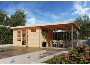 Dřevěný zahradní domek BASTRUP 8 s přístavkem Dekorhome