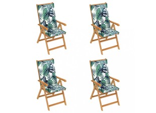 Skládací zahradní židle 4 ks s poduškami Dekorhome