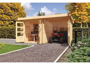 Dřevěný zahradní domek BASTRUP 2 s přístavkem Dekorhome