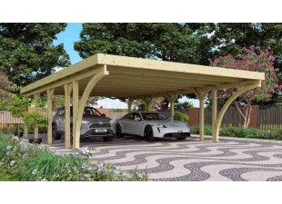 Dřevěný dvojitý přístřešek / carport CLASSIC 3C Dekorhome