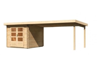 Dřevěný zahradní domek BASTRUP 4 s přístavkem Dekorhome