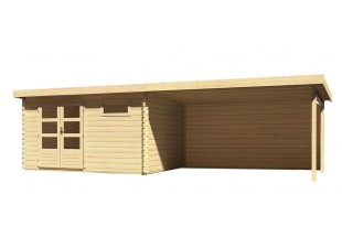 Dřevěný zahradní domek BASTRUP 8 s přístavkem Dekorhome