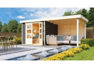 Dřevěný zahradní domek ASKOLA 3,5 s přístavkem 280 Dekorhome