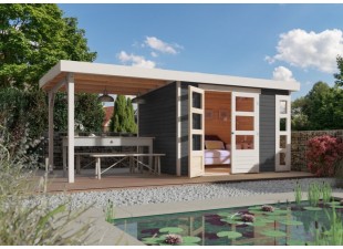 Dřevěný zahradní domek KERKO 4 s přístavkem 280 Dekorhome