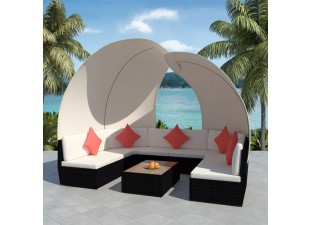 Zahradní sedací souprava s baldachýny Dekorhome