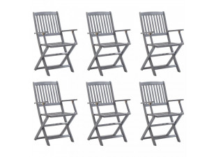 Skládací zahradní židle 6 ks šedá Dekorhome