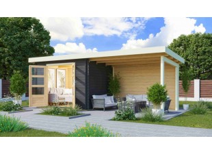 Dřevěný zahradní domek BASTRUP 3 s přístavkem Dekorhome