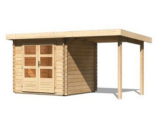 Dřevěný zahradní domek BASTRUP 2 s přístavkem Dekorhome