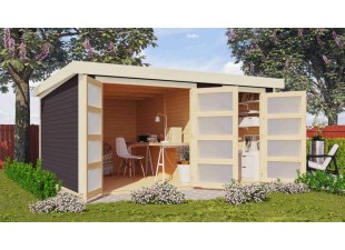 Dřevěný zahradní domek 404x332 cm Dekorhome
