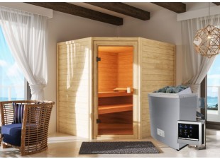 Interiérová finská sauna s kamny 9 kW Dekorhome