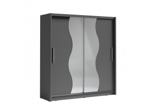 Šatní skříň s posuvnými dveřmi BIRGAMO TYP 1 tmavě šedá grafit