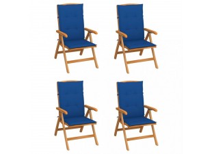 Zahradní židle 4 ks teak / látka Dekorhome