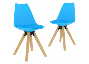 Jídelní židle 2 ks plast / umělá kůže / buk Dekorhome