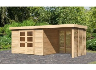 Dřevěný zahradní domek ASKOLA 5 s přístavkem Dekorhome