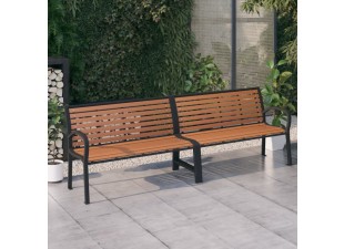 Dvojitá zahradní lavička WPC / kov Dekorhome