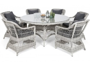 Zahradní jídelní set kulatý 6+1 polyratan