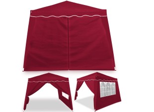 Zahradní altán 3x3m se 4 stěnami SH05CV vínová Dekorhome