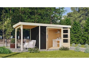 Dřevěný zahradní domek ASKOLA 4 s přístavkem 150 Dekorhome