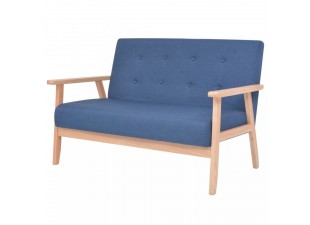 Dvoumístná sedačka textil / dřevo Dekorhome