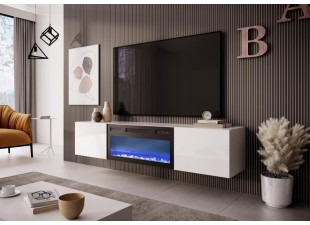 Závěsný TV stolek LIVO s elektrickým krbem