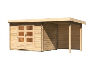Dřevěný zahradní domek BASTRUP 3 s přístavkem Dekorhome