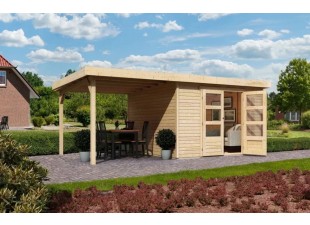 Dřevěný zahradní domek ASKOLA 6 s přístavkem 240 Dekorhome