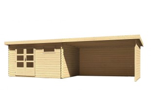 Dřevěný zahradní domek BASTRUP 8 s přístavkem Dekorhome
